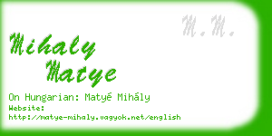 mihaly matye business card